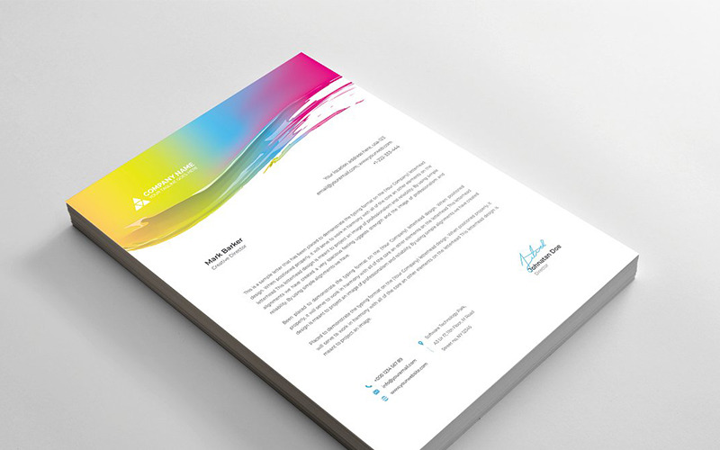Download Фирменный стиль "Colorful Letterhead - Corporate Identity Template" / Colorful Letterhead - Corporate Identity Template - Фирменный стиль на тему графика brand branding business letterhead clean corporate identity creative dark design pad template line modern presentation professional red stationery us