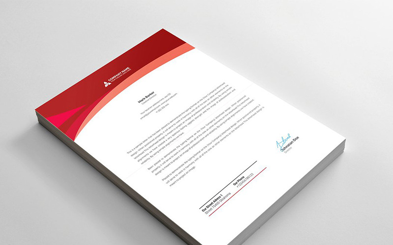 Download Фирменный стиль "Curvy Letterhead - Corporate Identity Template" / Curvy Letterhead - Corporate Identity Template - Фирменный стиль на тему графика brand branding business letterhead clean corporate identity creative dark design pad template line modern presentation professional red stationery us