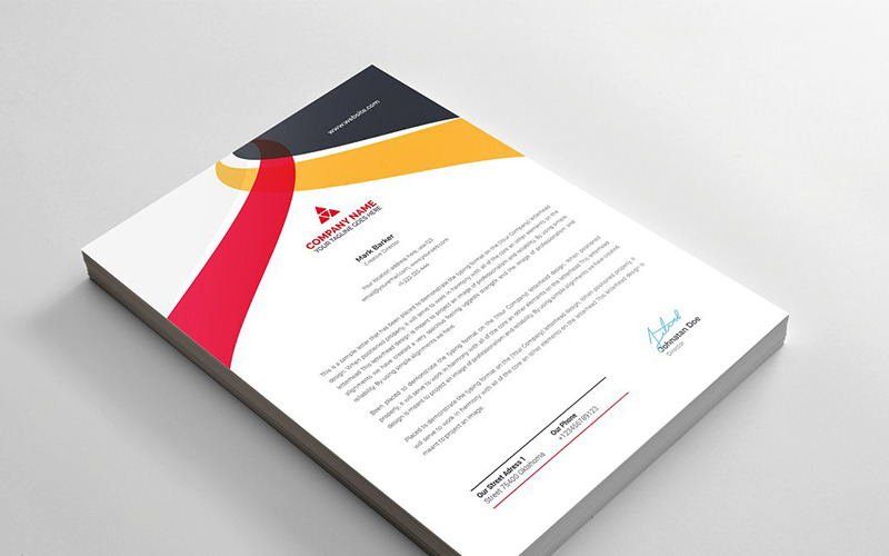 Download Фирменный стиль "Curvy Letterhead - Corporate Identity Template" / Curvy Letterhead - Corporate Identity Template - Фирменный стиль на тему графика brand branding business letterhead clean corporate identity creative dark design pad template line modern presentation professional red stationery us