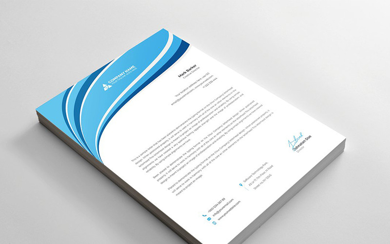 Download Фирменный стиль "Curvy Letterhead - Corporate Identity Template" / Curvy Letterhead - Corporate Identity Template - Фирменный стиль на тему графика brand branding business letterhead clean corporate identity creative dark design pad template line modern presentation professional red stationery us