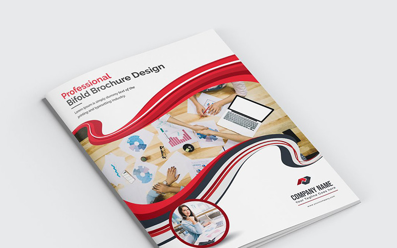 Download Фирменный стиль "Curvy Modern Bifold Brochure - Corporate Identity Template" / Curvy Modern Bifold Brochure - Corporate Identity Template - Фирменный стиль на тему графика abstract agency bi-fold brochure bifold blue business clean company profile corporate creative creativity fold gradient green market marketing modern multipurpose