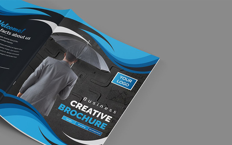 Download Фирменный стиль "Curvy Modern Bifold Brochure - Corporate Identity Template" / Curvy Modern Bifold Brochure - Corporate Identity Template - Фирменный стиль на тему графика abstract agency bi-fold brochure bifold blue business clean company profile corporate creative creativity fold gradient green market marketing modern multipurpose