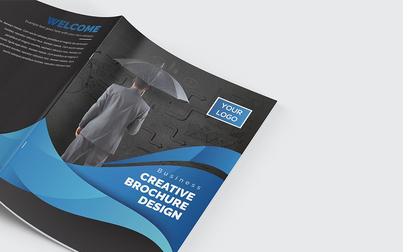 Download Фирменный стиль "Curvy Modern Bifold Brochure - Corporate Identity Template" / Curvy Modern Bifold Brochure - Corporate Identity Template - Фирменный стиль на тему графика abstract agency bi-fold brochure bifold blue business clean company profile corporate creative creativity fold gradient green market marketing modern multipurpose