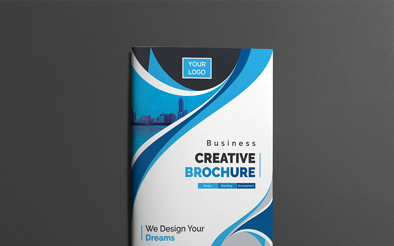 Download Фирменный стиль "Curvy Modern Bifold Brochure - Corporate Identity Template" / Curvy Modern Bifold Brochure - Corporate Identity Template - Фирменный стиль на тему графика abstract agency bi-fold brochure bifold blue business clean company profile corporate creative creativity fold gradient green market marketing modern multipurpose