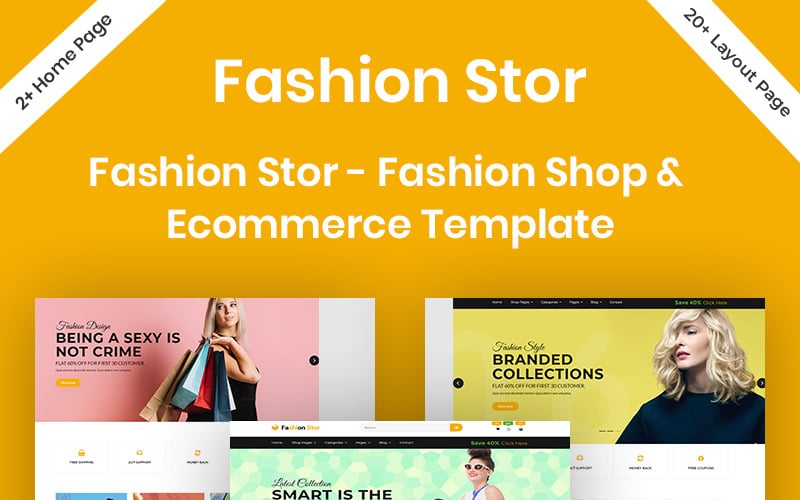 Fashion Stor - шаблон сайта модного магазина и электронной коммерции
