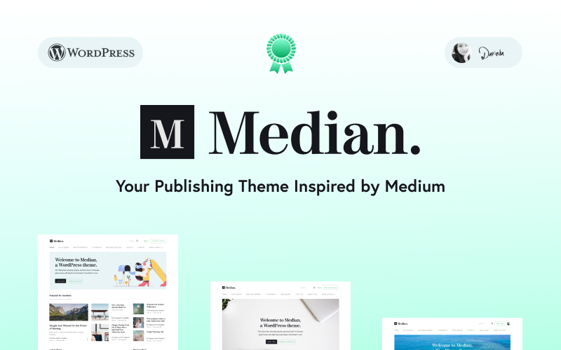 Median - блог, вдохновленный темой WordPress Design от Medium