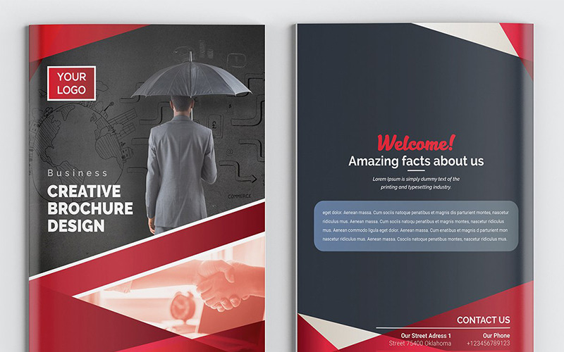 Download Фирменный стиль "Modern Bifold Brochure - Corporate Identity Template" / Modern Bifold Brochure - Corporate Identity Template - Фирменный стиль на тему графика abstract agency bi-fold brochure bifold blue business clean company profile corporate creative creativity fold gradient green market marketing modern multipurpose