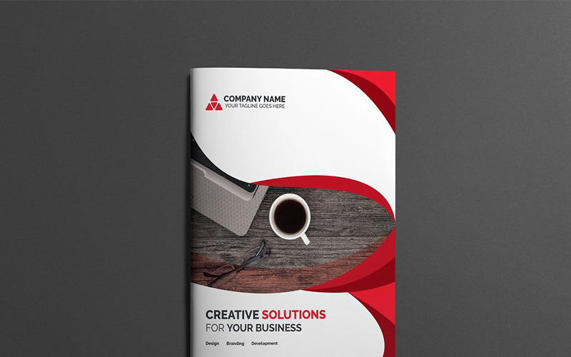 Brochure à deux volets courbée moderne - Modèle d'identité d'entreprise
