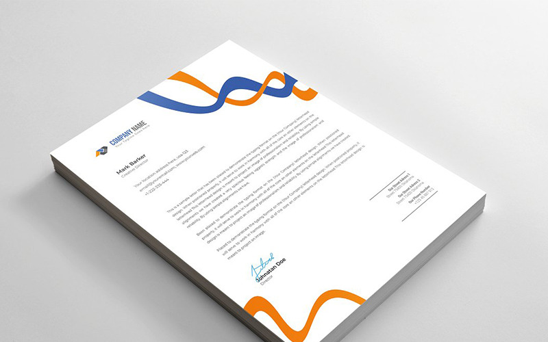 Download Фирменный стиль "Wavy Letterhead - Corporate Identity Template" / Wavy Letterhead - Corporate Identity Template - Фирменный стиль на тему графика brand branding business letterhead clean corporate identity creative dark design pad template line modern presentation professional red stationery us