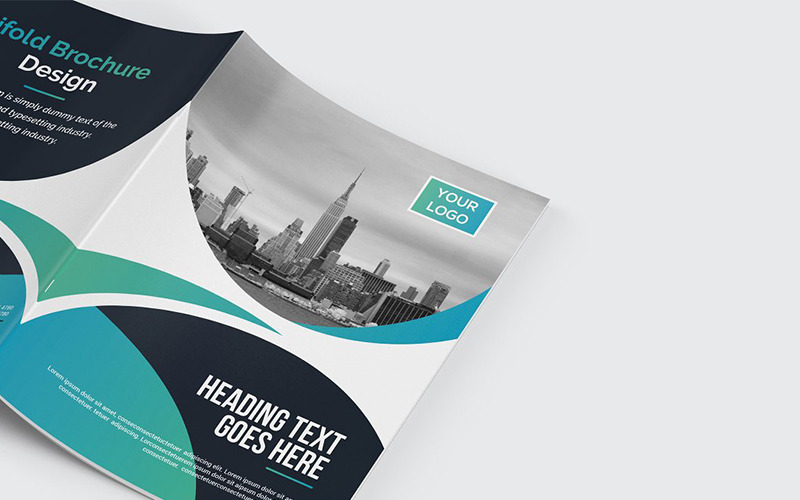 Download Фирменный стиль "Curvy Modern Bifold Brochure - Corporate Identity Template" / Curvy Modern Bifold Brochure - Corporate Identity Template - Фирменный стиль на тему графика abstract agency bi-fold brochure bifold blue business clean company profile corporate creative creativity fold gradient green market marketing modern multipurpose