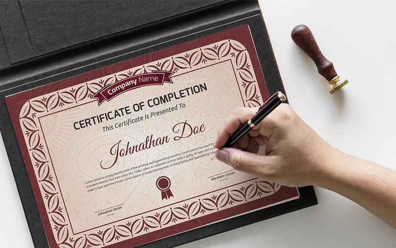 Download Шаблон сертификата "Decorative Retro Certificate Template" / Decorative Retro Certificate Template - Шаблон сертификата на тему графика certificate corporate decorative diploma elegant excellence frame graduation green modern multicolor ornament ornaments paper print ready template professional red simple