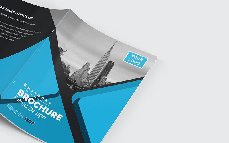 Download Фирменный стиль "Geometric Bifold Brochure - Corporate Identity Template" / Geometric Bifold Brochure - Corporate Identity Template - Фирменный стиль на тему графика abstract agency bi-fold brochure bifold blue business clean company profile corporate creative creativity fold gradient green market marketing modern multipurpose