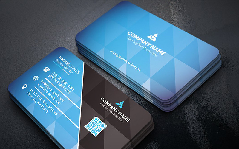 Download Фирменный стиль "Geometric Business Card - Corporate Identity Template" / Geometric Business Card - Corporate Identity Template - Фирменный стиль на тему графика art blue business card cards colorful corporate creative flyers food green hi-quality modern official photography professional purply real estate red