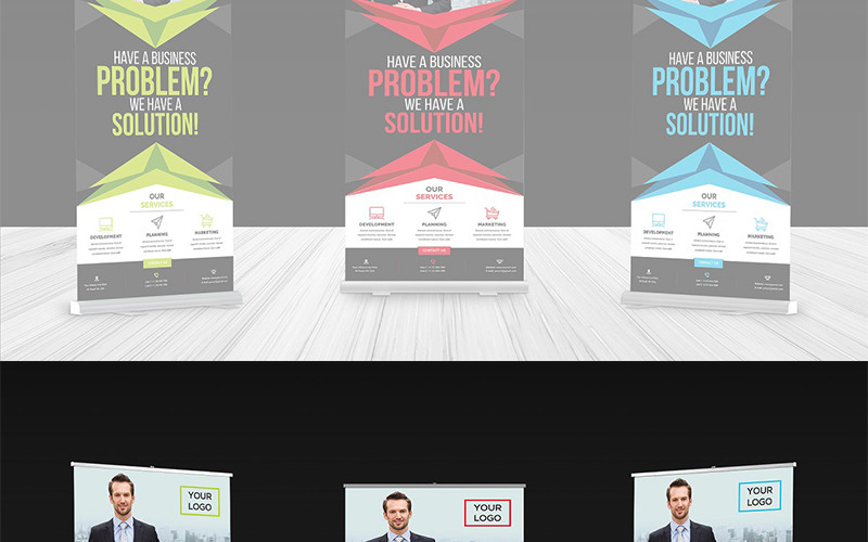 Download Фирменный стиль "Geometric Roll-up Banner - Corporate Identity Template" / Geometric Roll-up Banner - Corporate Identity Template - Фирменный стиль на тему графика advert advertise ai banner signage template banners billboard blue business roll up clean corporate display eps file global graphic illustrator