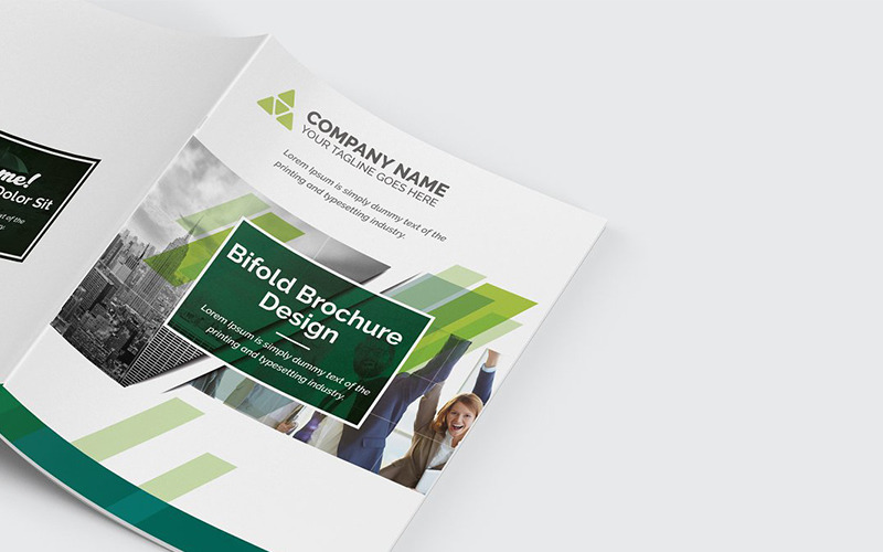 Download Фирменный стиль "Modern Bifold Brochure - Corporate Identity Template" / Modern Bifold Brochure - Corporate Identity Template - Фирменный стиль на тему графика abstract agency bi-fold brochure bifold blue business clean company profile corporate creative creativity fold gradient green market marketing modern multipurpose
