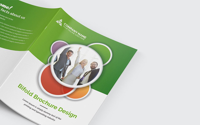 Download Фирменный стиль "Modern Bifold Brochure - Corporate Identity Template" / Modern Bifold Brochure - Corporate Identity Template - Фирменный стиль на тему графика abstract agency bi-fold brochure bifold blue business clean company profile corporate creative creativity fold gradient green market marketing modern multipurpose