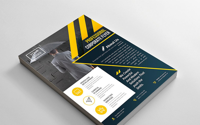Download Фирменный стиль "Modern Dark Flyer - Corporate Identity Template" / Modern Dark Flyer - Corporate Identity Template - Фирменный стиль на тему графика abstract flyer advert advertisement agency agent business clean design conference flyer corporate creative editable template group study illustrator marketing