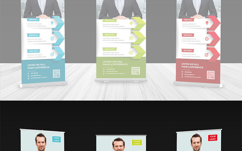 Download Фирменный стиль "Modern Roll-up Banner - Corporate Identity Template" / Modern Roll-up Banner - Corporate Identity Template - Фирменный стиль на тему графика abstract ads advert advertisement agency billboard box branding bunting cube design digital editable geometry graphic hanging banner layered light marketing