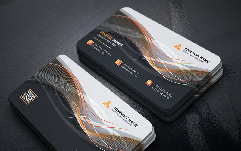 Abstract Wavy Business Card - Corporate Identity Template