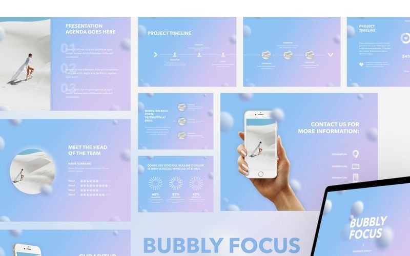 Bubbly Focus - šablona Keynote