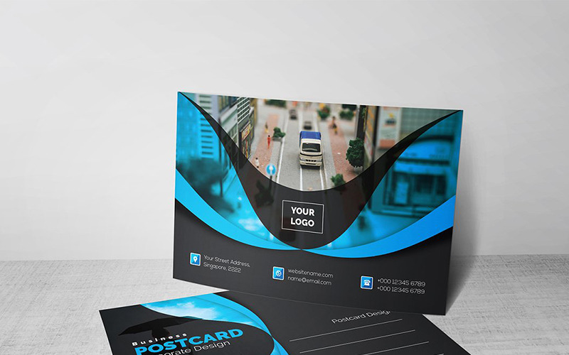 Download Фирменный стиль "Curvy Postcard - Corporate Identity Template" / Curvy Postcard - Corporate Identity Template - Фирменный стиль на тему графика abstract art artistic black postcard blue building computer corporate graph graphic green hi-quality id kit internet logo modern multimedia official