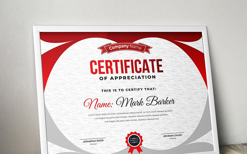 Download Шаблон сертификата "Elegant Modern Certificate Template" / Elegant Modern Certificate Template - Шаблон сертификата на тему графика certificate corporate decorative diploma elegant excellence frame graduation green modern multicolor ornament ornaments paper print ready template professional red simple