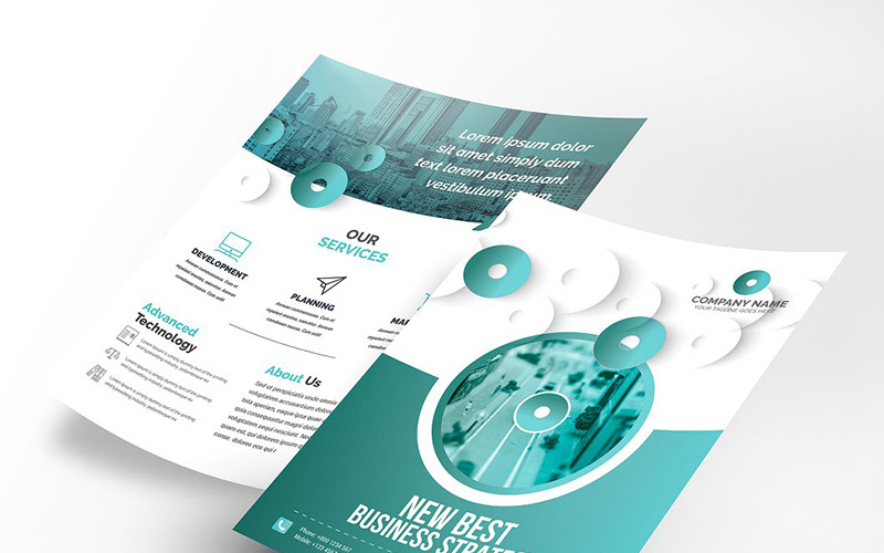 Flyer moderne des deux côtés - Modèle d'identité d'entreprise