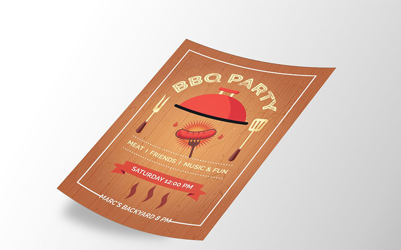 Folleto de fiesta de barbacoa - Plantilla de identidad corporativa