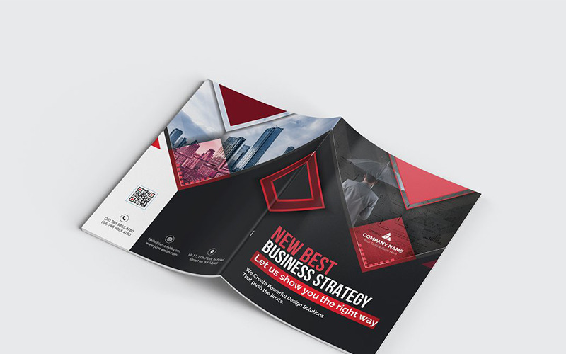 Download Фирменный стиль "Geometric Bifold Brochure - Corporate Identity Template" / Geometric Bifold Brochure - Corporate Identity Template - Фирменный стиль на тему графика abstract agency bi-fold brochure bifold blue business clean company profile corporate creative creativity fold gradient green market marketing modern multipurpose