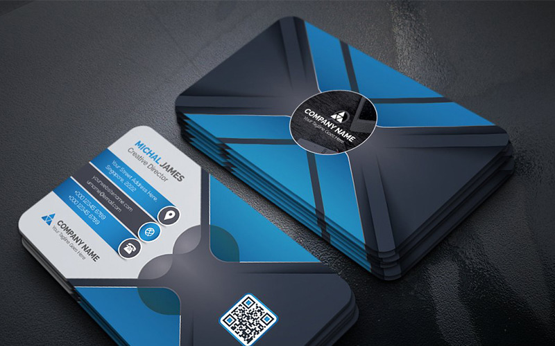 Download Фирменный стиль "Geometric Dark Business Card - Corporate Identity Template" / Geometric Dark Business Card - Corporate Identity Template - Фирменный стиль на тему графика art blue business card cards colorful corporate creative flyers food green hi-quality modern official photography professional real estate red