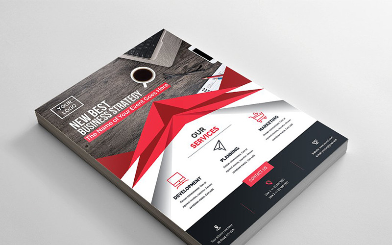 Download Фирменный стиль "Geometric Flyer - Corporate Identity Template" / Geometric Flyer - Corporate Identity Template - Фирменный стиль на тему графика abstract agency bi-fold brochure bifold blue business clean company profile corporate creative creativity fold gradient green market marketing modern multipurpose