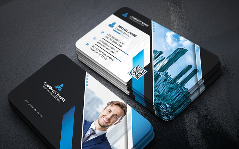 Download Фирменный стиль "Geometric Modern Business Card - Corporate Identity Template" / Geometric Modern Business Card - Corporate Identity Template - Фирменный стиль на тему графика art blue business card cards colorful corporate creative flyers food green hi-quality modern official photography professional real estate red
