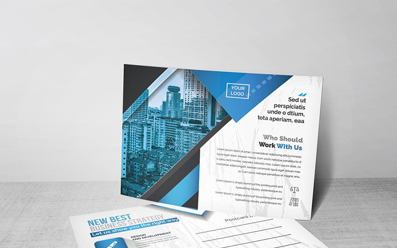 Geometriskt vykort - mall för företagsidentitet
