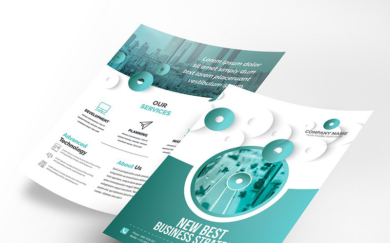 Download Фирменный стиль "Modern Both Side Flyer - Corporate Identity Template" / Modern Both Side Flyer - Corporate Identity Template - Фирменный стиль на тему графика abstract flyer advert advertisement agency agent business clean design conference flyer corporate creative editable template group study illustrator marketing