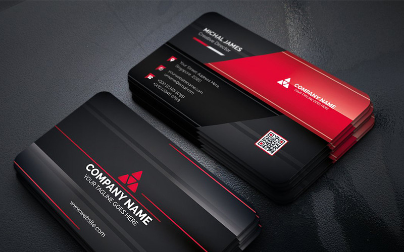 Download Фирменный стиль "Modern Dark Business Card - Corporate Identity Template" / Modern Dark Business Card - Corporate Identity Template - Фирменный стиль на тему графика black blue business card design clean corporate creative cyan elegant green line minimalist modern template orange personal photoshop print red