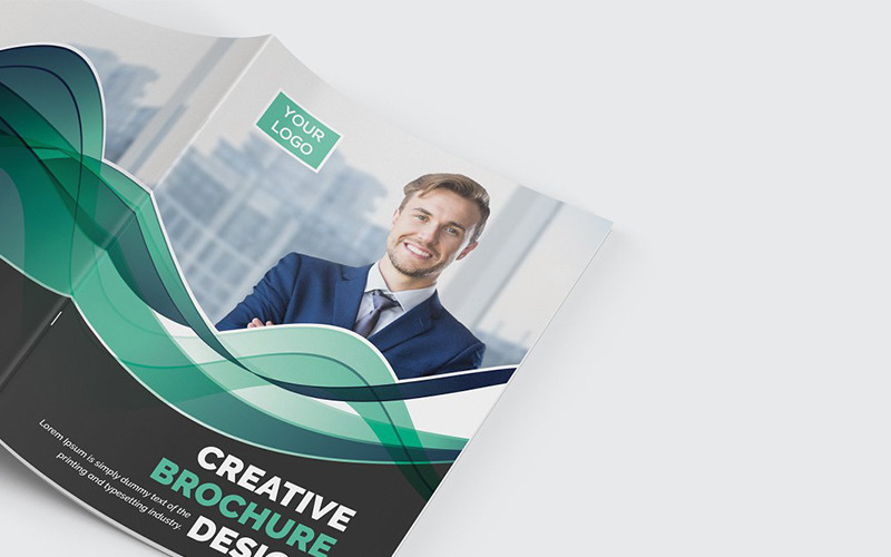 Download Фирменный стиль "Wavy Modern Bifold Brochure - Corporate Identity Template" / Wavy Modern Bifold Brochure - Corporate Identity Template - Фирменный стиль на тему графика abstract agency bi-fold brochure bifold blue business clean company profile corporate creative creativity fold gradient green market marketing modern multipurpose