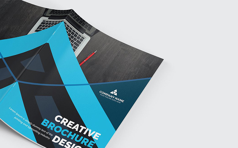 Download Фирменный стиль "Geometric Bifold Brochure - Corporate Identity Template" / Geometric Bifold Brochure - Corporate Identity Template - Фирменный стиль на тему графика abstract agency bi-fold brochure bifold blue business clean company profile corporate creative creativity fold gradient green market marketing modern multipurpose