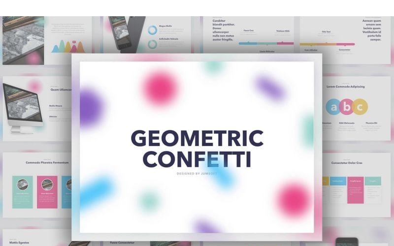 Modèle PowerPoint de confettis géométriques