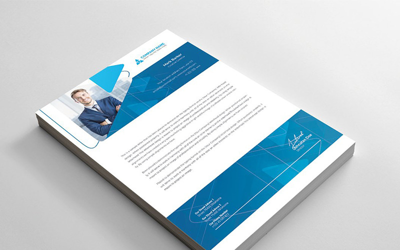 Download Фирменный стиль "Modern Triangular Letterhead - Corporate Identity Template" / Modern Triangular Letterhead - Corporate Identity Template - Фирменный стиль на тему графика brand branding business letterhead clean corporate identity creative dark design pad template line modern presentation professional red stationery us