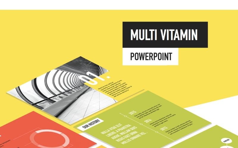 Çoklu Vitamin PowerPoint şablonu