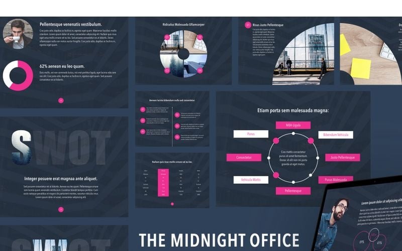 Midnight Office PowerPoint template