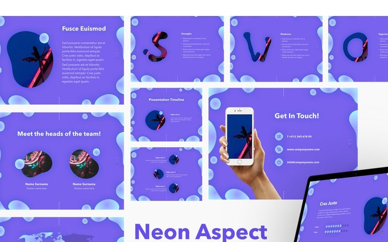 Neon Aspect - Keynote-sjabloon