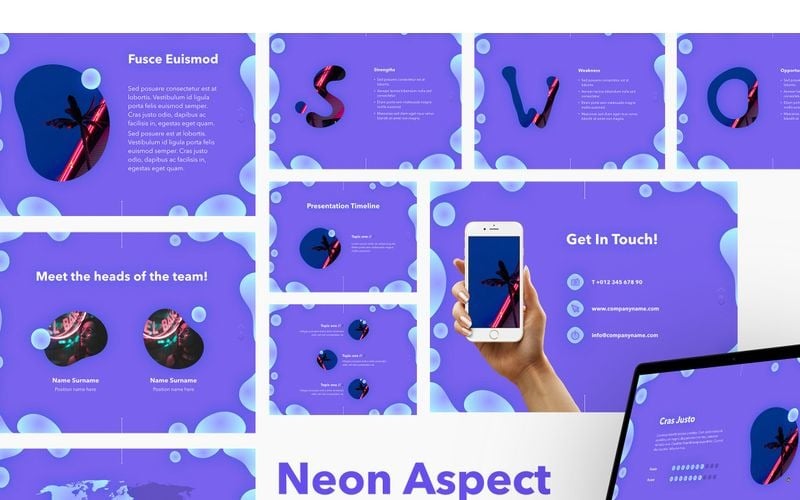 Neon Aspect - szablon Keynote