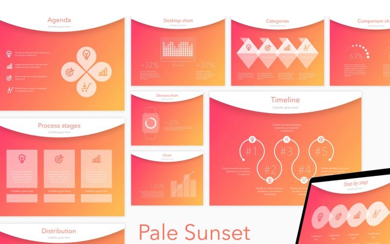 Pale Sunset PowerPoint-mall
