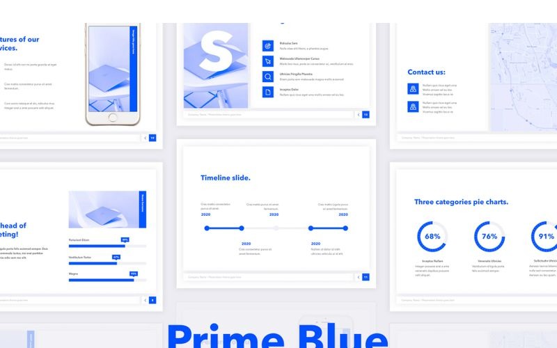 Prime Blue PowerPoint sablon