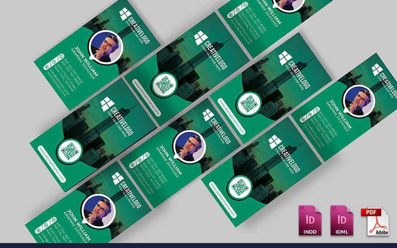 Download Фирменный стиль "Business Card - Corporate Identity Template" / Business Card - Corporate Identity Template - Фирменный стиль на тему графика modern personal card black blue business design clean corporate creative cyan elegant green line minimalist template orange indesign print red