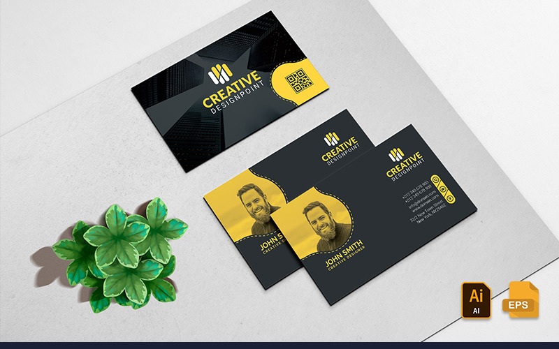 Download Фирменный стиль "Business Card - Corporate Identity Template" / Business Card - Corporate Identity Template - Фирменный стиль на тему графика modern personal card black blue business design clean corporate creative cyan elegant green line minimalist template orange indesign print red
