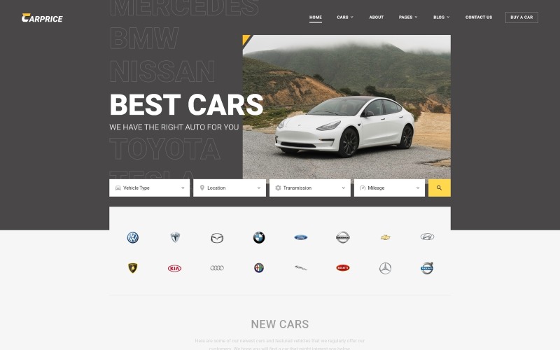 Carprice - Plantilla para sitio web de concesionarios de automóviles