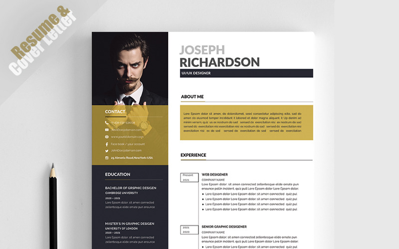 Download Резюме "JOSEPH RICHARDSON Resume Template" / JOSEPH RICHARDSON Resume Template - Резюме на тему графика a4 resume ai clean cover letter creative curriculum vitae cv doc docx employment idml indd job modern photoshop powerpoint pptx