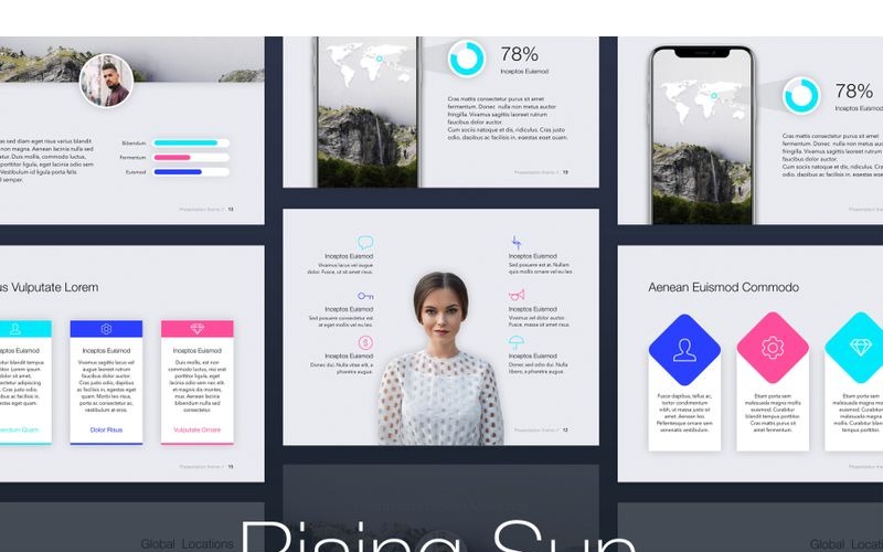 Rising Sun PowerPoint sablon
